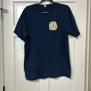 Navy T-Shirt with Beach Graphic Coco Beach Florida Size Large
